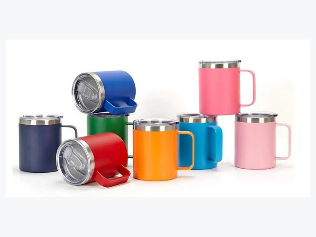 Handled stainless steel mugs collection